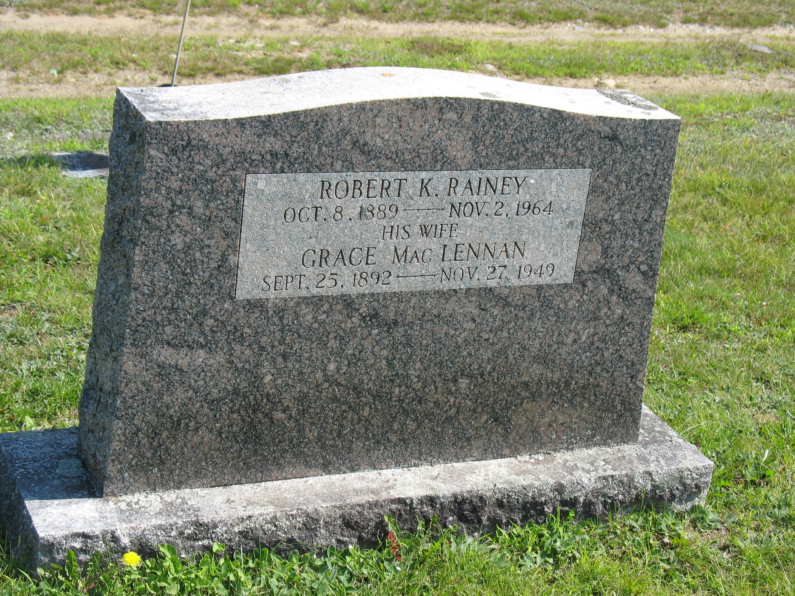 Photo of headstones/Grace McLennan Headstone